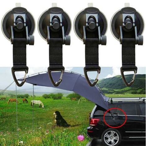 2/4/6/8Pcs Ventouse D&39ancrage Fixation Crochet D&39arrimage, Bache De Camping Comme Auvent Cté Voiture, Piscine Baches Tentes Fixation Crochet accessoires,8pcs,Black