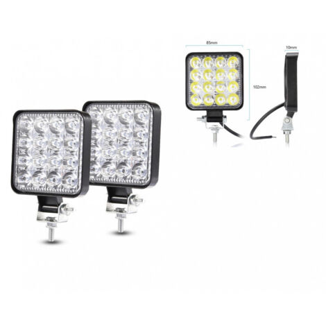 Комплект от 2бр. 48W Мини Лед LED Диоден Фар Халоген Дневни Светлини 12V - 24V за автомобил офроуд бус ван камион
