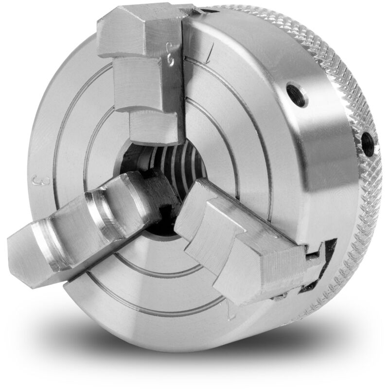 Eberth - Mandrin à trois mâchoires de 50 mm, mandrin à 3 mors à centrage automatique, filetage de raccordement 1' -8 tpi, accessoires pour tours,