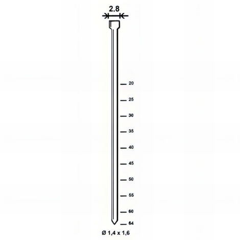 2 500 finettes brads INOX en bande D. 1,4/1,6/2,8 x L. 45 mm N-45 - 6N-459 Alsafix