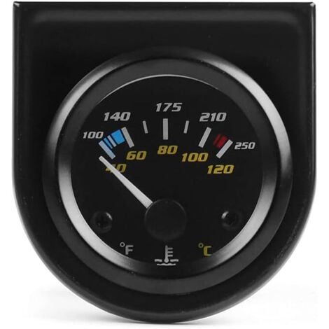 2" 52mm Water Temp Gauge 40-120 Celsius /100-250 Fahrenheit Pointer Auto Water Temp Temperature Gauge White Led Car Meter with Sensor 1/8NPT