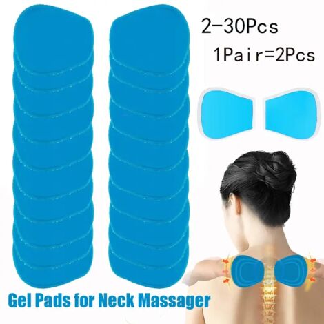 2 à 30 électrodes en gel pour appareil de massage cervical, musculaire et des hanches, patchs de massage corporel de rechange, accessoires pour appareil d'électrostimulation cervicale (EMS) 06763-Aqu
