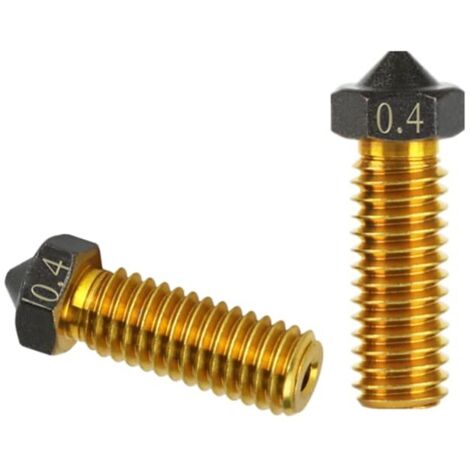 2 accesorios para impresora 3D Volcano: boquilla de latón volcánico de 0,4/1,75 mm sin cabezal anti-cepillado.