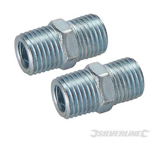 

Silverline - Adaptador de doble rosca para aire comprimido, 2 pzas