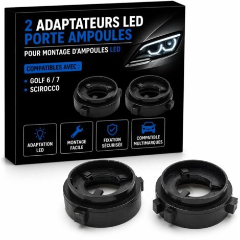 2 Adaptateurs LED Porte Ampoules Golf 6 / 7, Scirocco