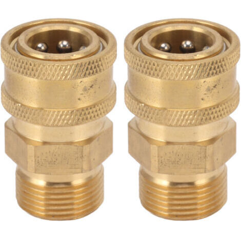 2 adattatori di collegamento di rame puro per lavaggi ad alta pressione, filetto interno 3/8" NPT su filetto esterno, diametro interno 14 mm / 0,55 pollici