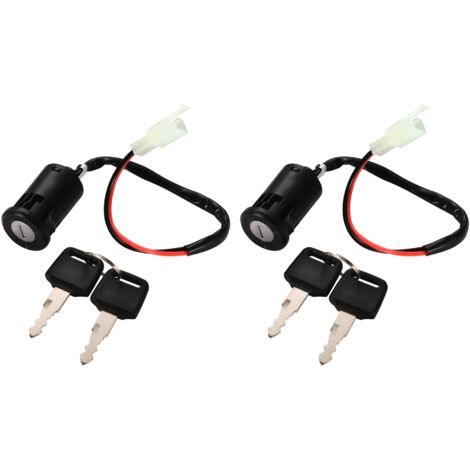 2-adriger Zündschalter für Elektroroller, Hauptschalter, 2-adriges Ein-/Ausschaltschloss, universelles elektrisches Türschloss, Schlüsselschalter für Elektrofahrzeuge