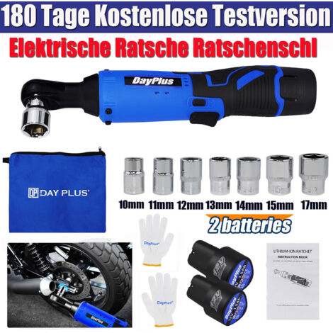 2 Akkus Akku Ratsche 120Nm Ratschenschl ssel 3/8'' Elektrische Knarrenschl ssel