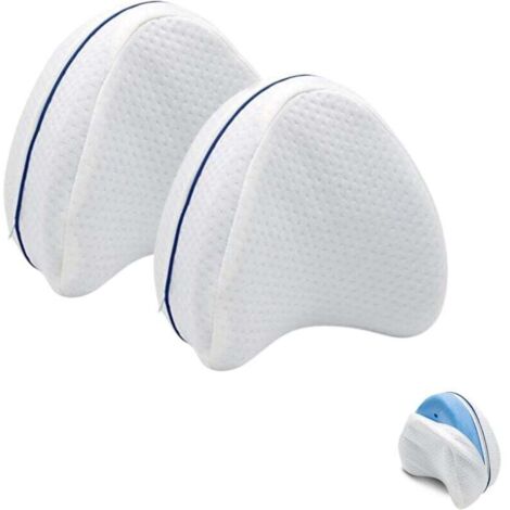2 almohadas ortopédicas para piernas. Cojín ergonómico para elevar las piernas. Almohada para rodillas para quienes duermen de lado con espuma viscoelástica para aliviar el dolor de espalda, cadera, c