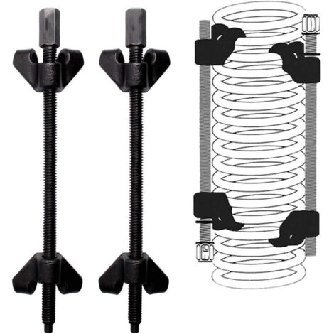 2 amortiguadores de 370 mm para coche, compresor de resorte, fundición a presión, integrados.