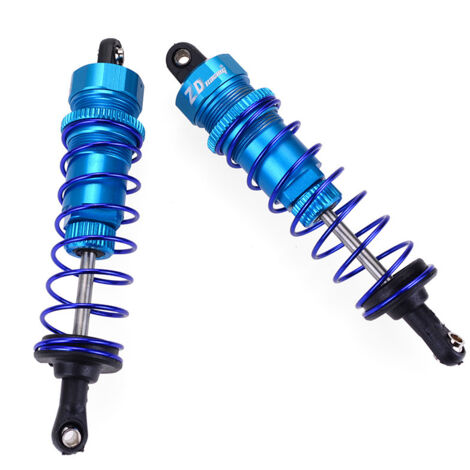 2 amortiguadores metálicos de repuesto para coche RC 1/10 (105 mm) - Azul