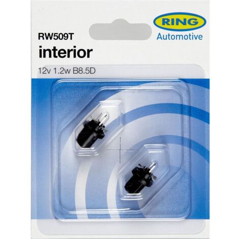 2 AMPOULES 12V 1.2 B8.5D CULOT NOIR (BLISTER) RING