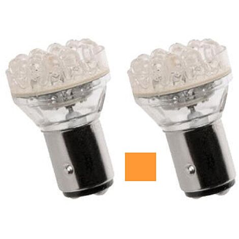 2 Ampoules BA15S LED - 12V - 21W - Eclairage Orange
