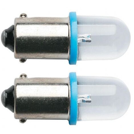 2 Ampoules BA9S Led - 12V - Eclairage Bleu