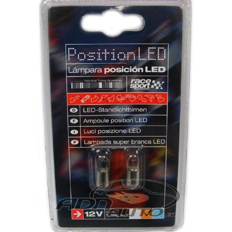 2 Ampoules BA9S Led - 12V - Eclairage Orange