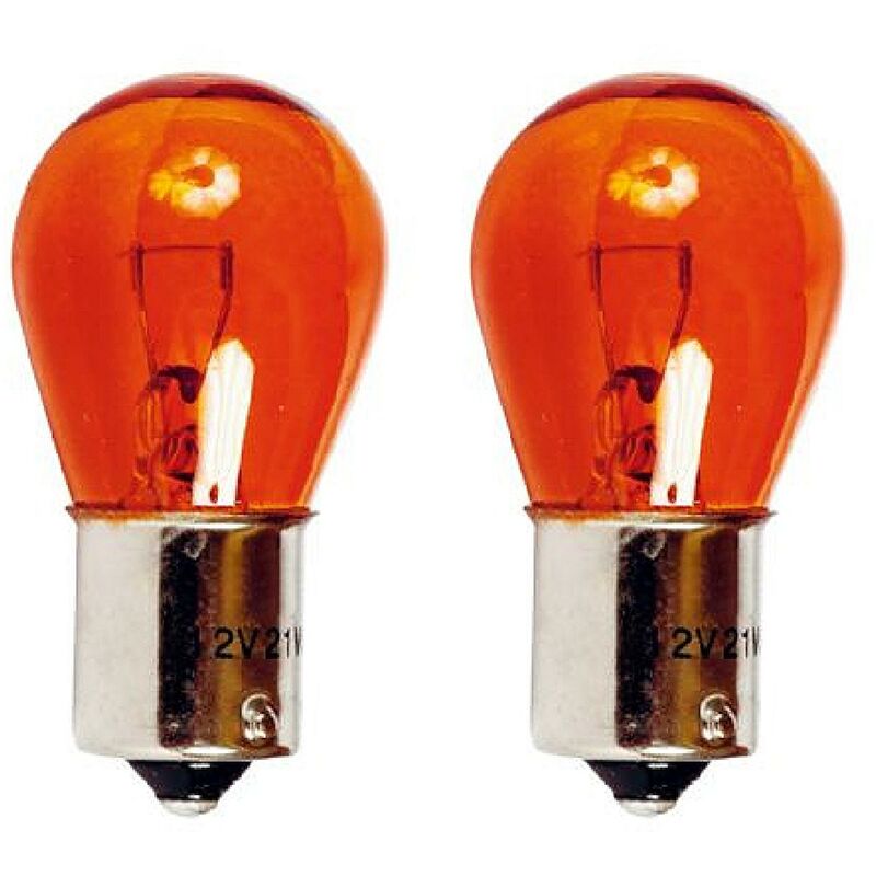 Adnauto - 2 Ampoules BAu15S - 12V - 21W - Eclairage Orange - plots decales - Clignotants - Orange