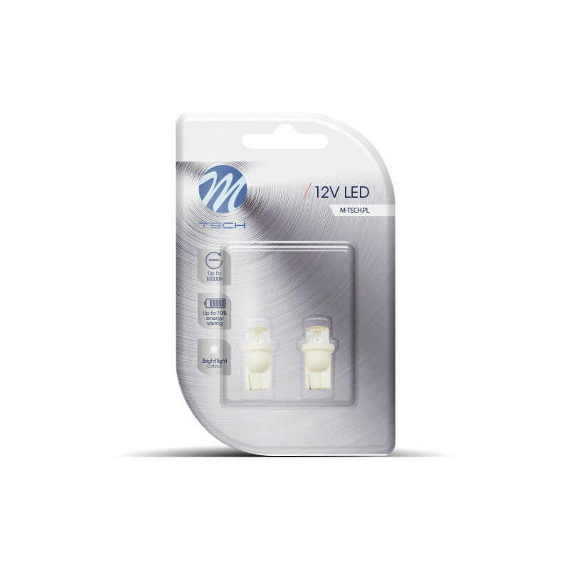 2 ampoules blanc T10 W5W 1 led 12V 0.29W