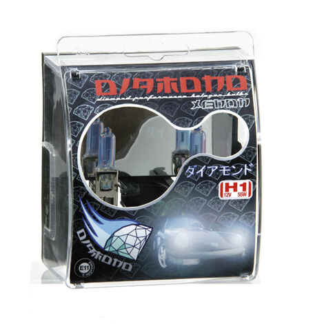 2 Ampoules Diamond Xenon - H1 12V 55W 4400K - P14.5S - Homologuees