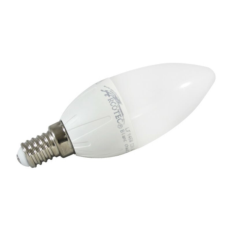 2 ampoules E14 led flamme 3000K 6W 470 lms 270° blanc chaud