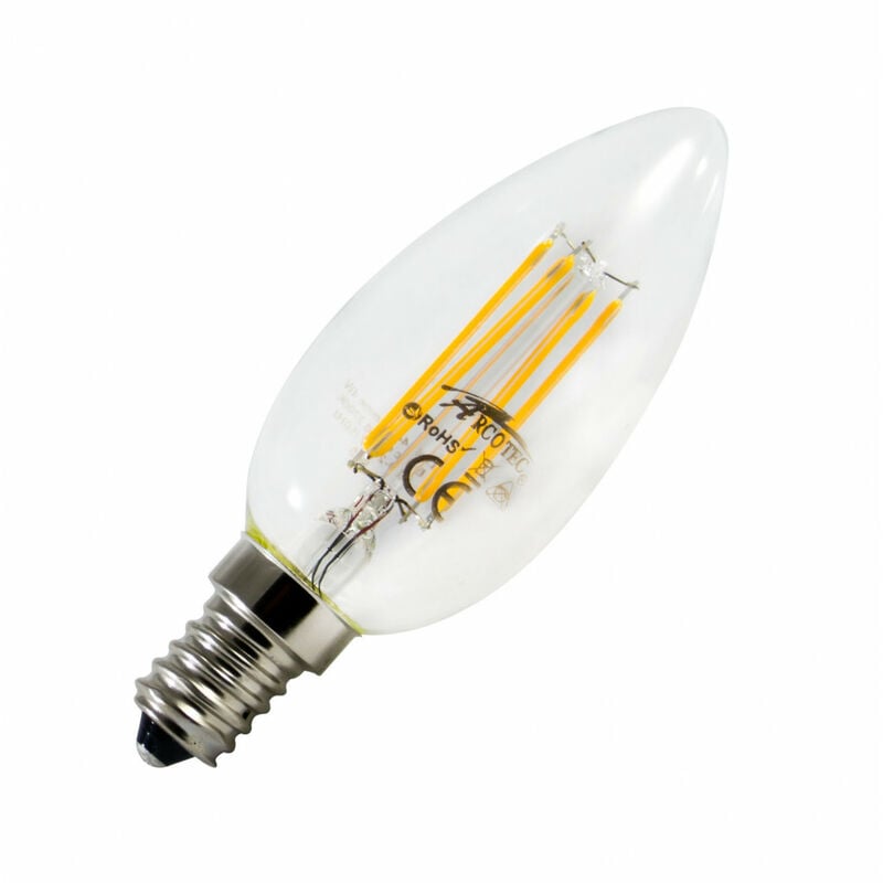 Lutece-arc - 2 ampoules flamme E14 led 2700K 4W 400 lms 360°BLANC chaud