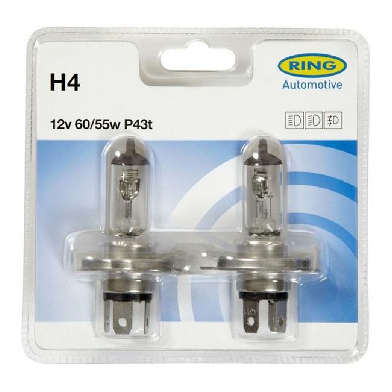 2 Ampoules H4 12v 60w 55w P43t Ring
