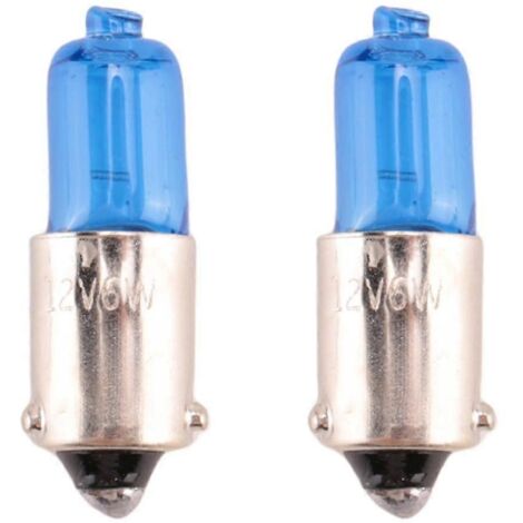 2 ampoules H6W BAX9S 6W blanches xénon pour feux de position latéraux de voiture, 12 V, 5000 K