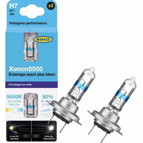 2 Ampoules H7 55w Ring Effet Xenon 5000k 12v