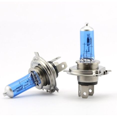2 ampoules halogènes H4 de 100 W pour phares de voiture, 12 V CC, feux de signalisation, feux de brouillard, xénon, lumière blanche 6 000 K. - AquaForge