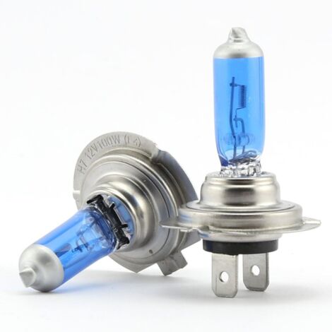 2 ampoules halogènes H7 de 100 W pour phares de voiture, 12 V CC, feux de signalisation, feux de brouillard, xénon, lumière blanche 6 000 K. - AquaForge
