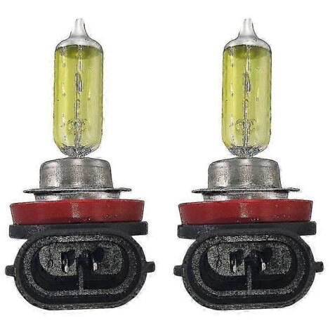 2 ampoules halogènes jaunes, 2000 lumens et 100 W, aux formats H11, H8, H9, 12 V à 24 V CC, pour feux de jour à faisceau haut, en alliage AquaForge.
