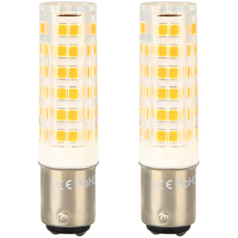 2 ampoules LED BA15D dimmables 6W à double contact, culot à baïonnette CC, 540 lm, 76 LED, lumière chaude, équivalent à 60W halogènes, 100-130V-AquaForge