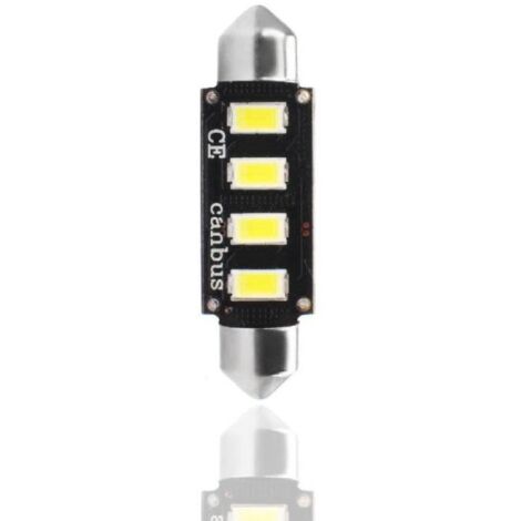 2 Ampoules LED Canbus C5W 12V 2.3W 42mm Blanc