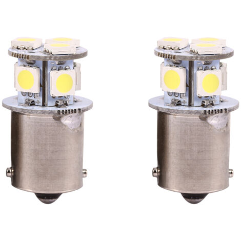 2 ampoules LED de frein de voiture blanches BA15S R5W 1156 5050 8SMD