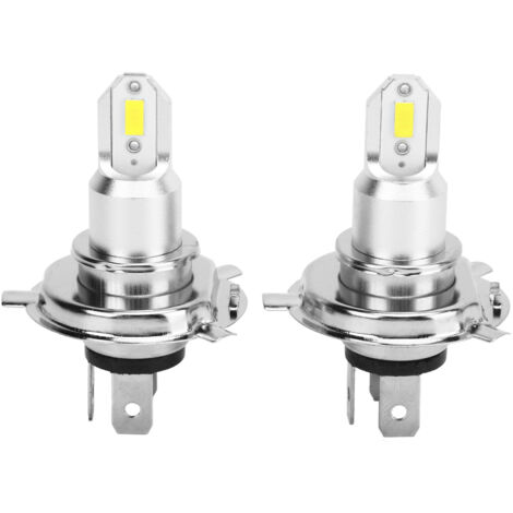 2 ampoules LED pour phares de motos, 2600 lm, 110 W H4, lumière jaune puissante et stable, 3000 K, pour voitures, SUV, camions et camping-cars - AquaForge