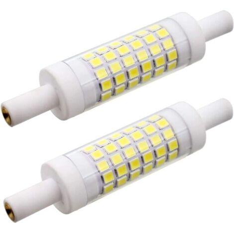 2 ampoules LED R7S 78 mm 5W 15 x 78 mm, Blanc froid 6000K, 220V