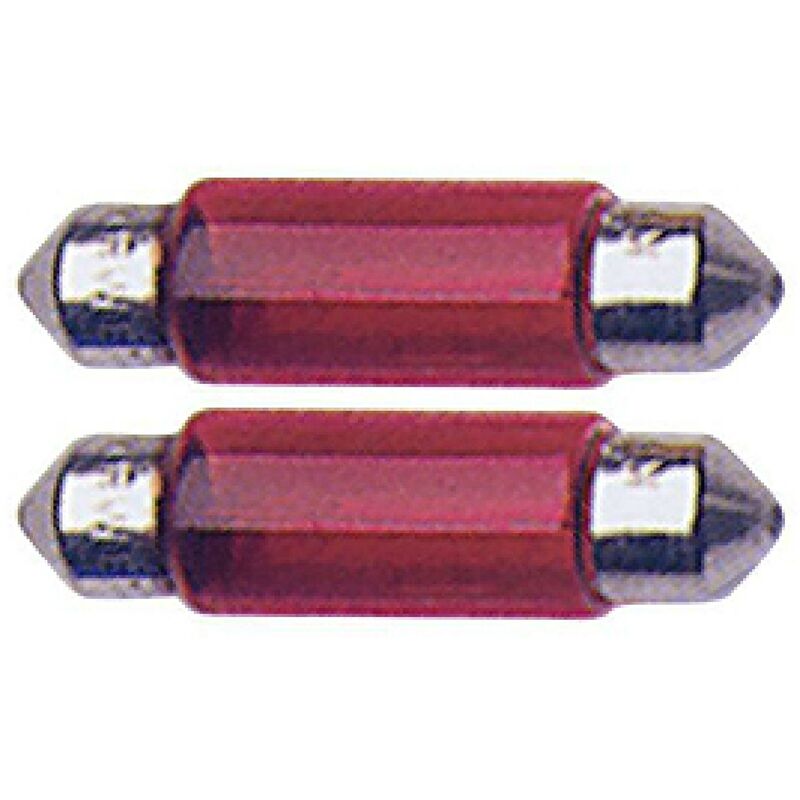 2 Ampoules Navettes - 12V 10W - T11x35 - Rouge - C5W - Rouge