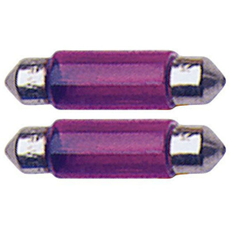 2 Ampoules Navettes - 12V10W - T11x35 - Violette - C5W - 35mm - Violet