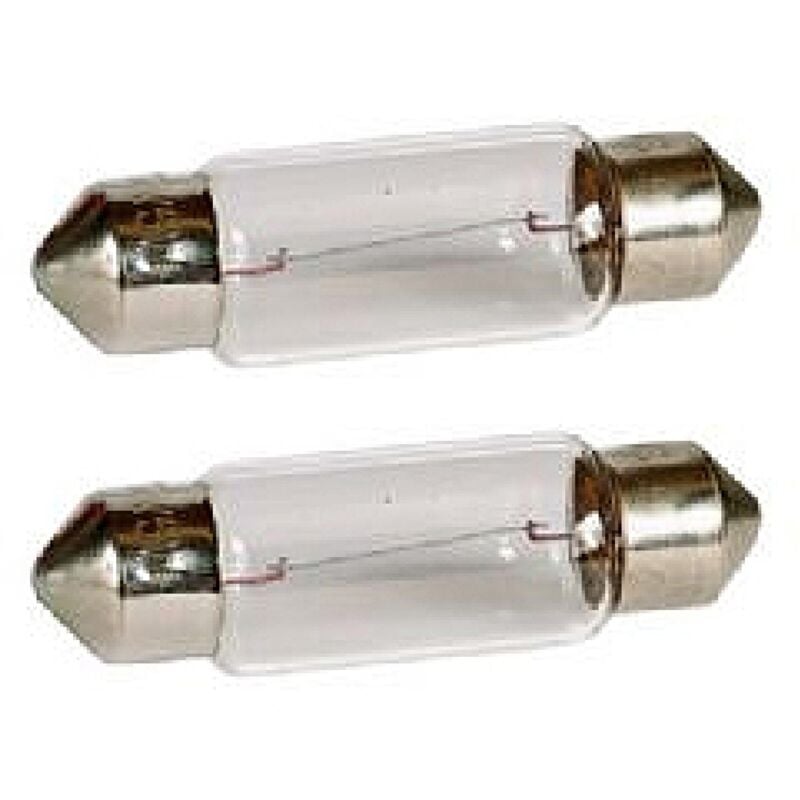 Adnauto - 2 Ampoules Navettes 12V 5W 2800K - SV8.5D - C5W - T11x35 - Blanc