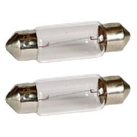 2 Ampoules Navettes 12V 5W 2800K - SV8.5D - C5W - T11x35
