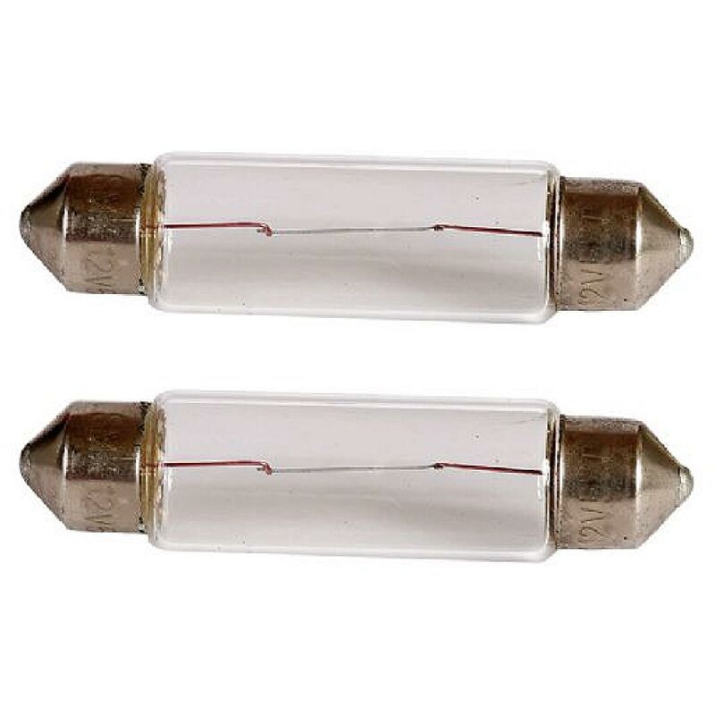 2 Ampoules Navettes T11x41 12V 5W 2800K - SV8.5 - Blanc