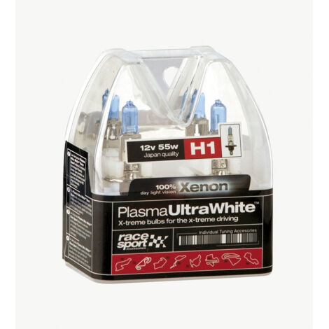 2 Ampoules Plasma Ultra White - H1 12V 55W 4100K - P14.5S - Homologuees