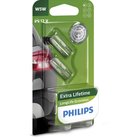 2 Ampoules T10 W5W - 5W 12V - EcoVision