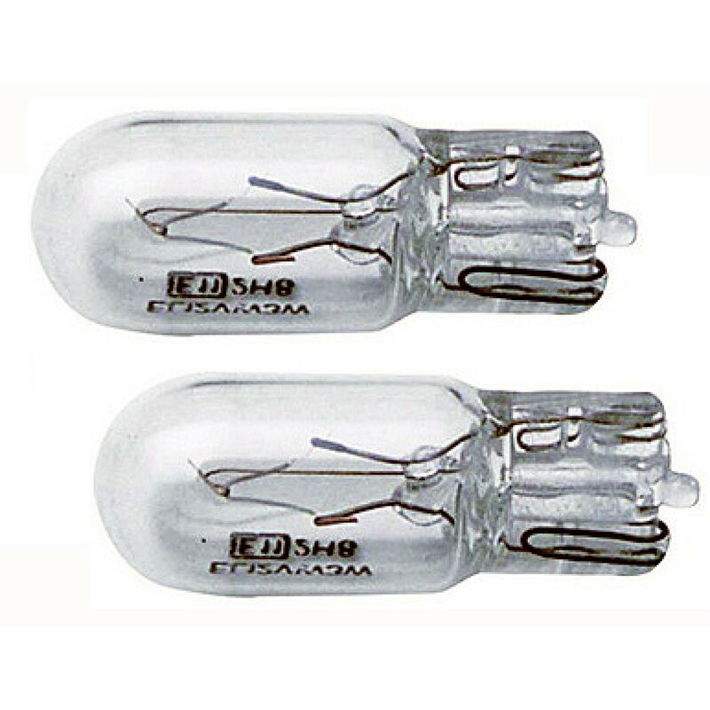 2 Ampoules T15 - 12V 18W 2800K - Wedgebase - W2.1x9.5D - Blanc - Blanc