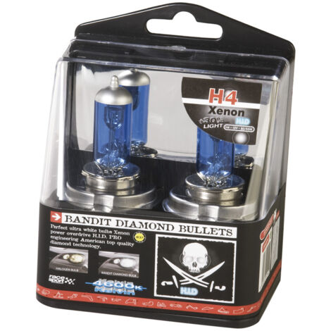 2 Ampoules Xenon Bandit - H4 12V 55W 4600K - P43T - Homologuees