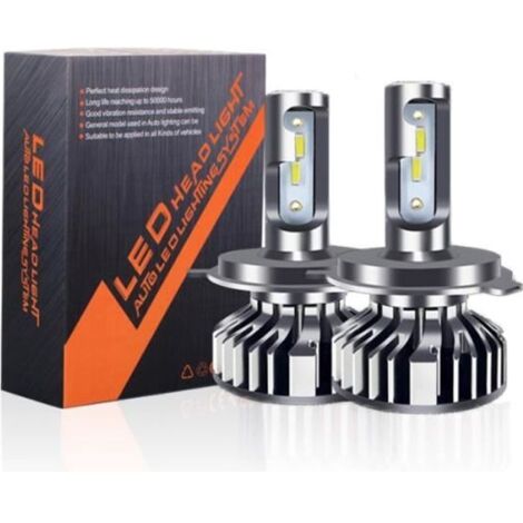 2 Ampoules,Ampoule H4 LED,10000LM Phares pour Voiture et Moto,Ampoules Auto de Rechange pour Lampes Halogènes et Kit Xenon,12V