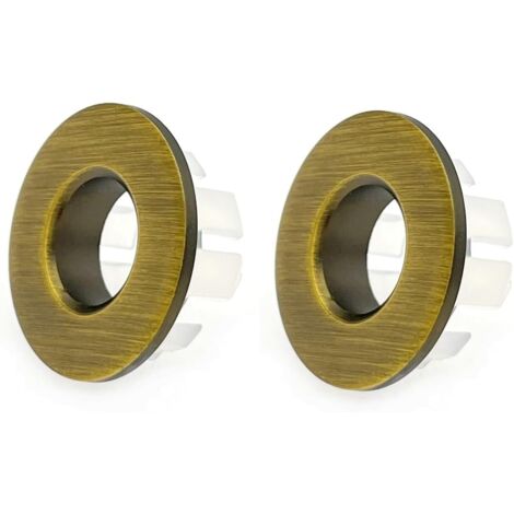 2 - Anneau De Trop-Plein - Laiton - Pour Évier De Salle De Bain Et Cuisine - Résistant À La Corrosion - Finition Dorée - 30x24mm