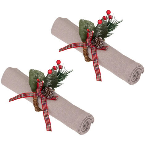 2 anneaux de serviette de Noël