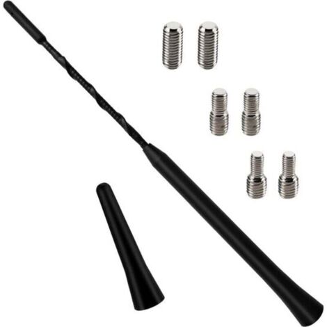 2 antennes de voiture - Antenne de toit FM DAB pour voiture - Antenne universelle courte avec 6 vis (M4 M5 M6) pour la réception radio FM/AM (23+6,5 cm)