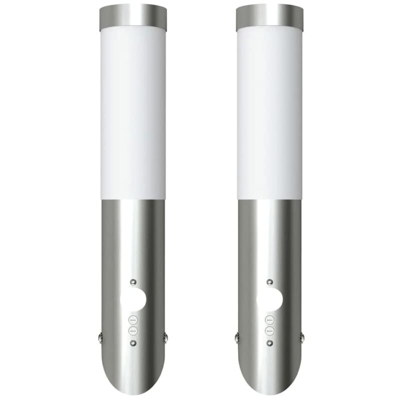 

2 Apliques de exterior con detector de movimiento, acero inoxidable