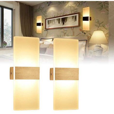 2 apliques LED de pared, focos de pared, luz para baño, luz de pared, luz para pasillo, interior/jardín, blanco cálido, 12 W